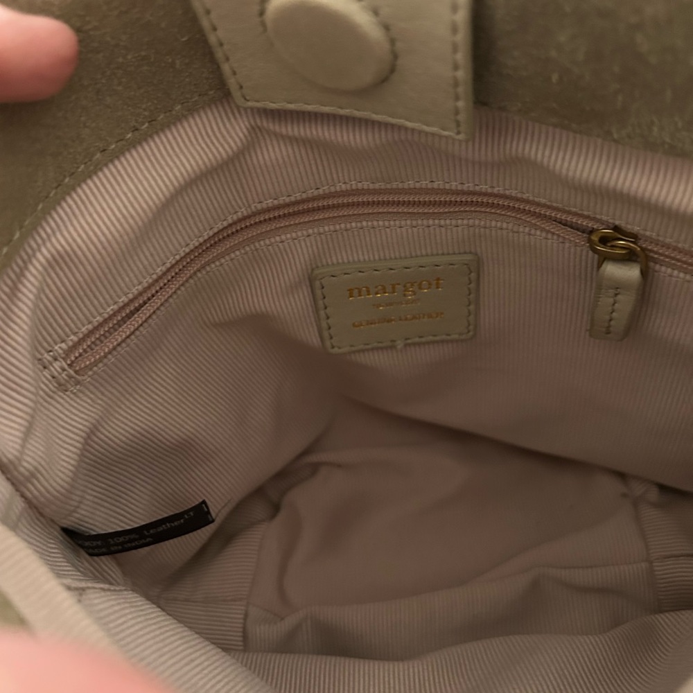 Margot Beige Suede Tote - Picture 3 of 4